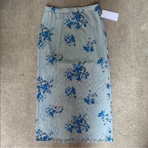 Stich and Pine blue floral skirt